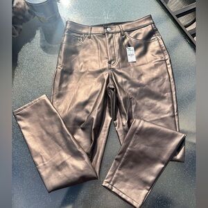 Express Copper Faux Leather Coated pants